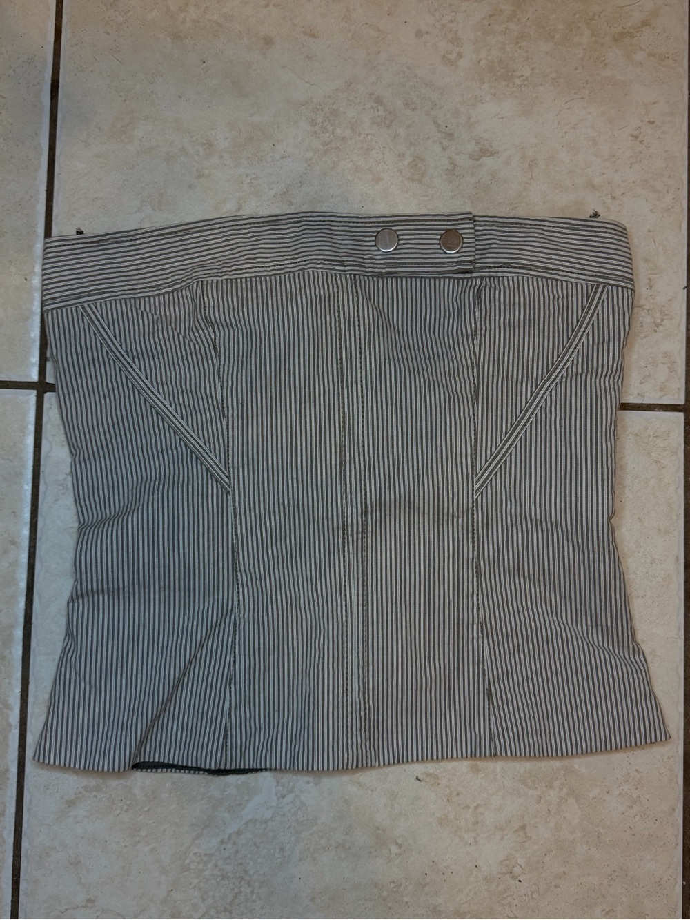 Striped Corset Tube Top in Brown and White